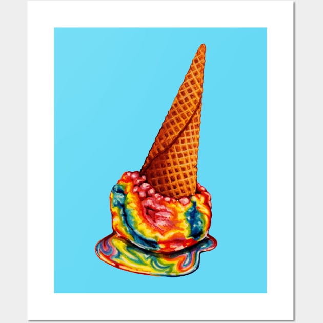 Rainbow Ice Cream Wall Art by KellyGilleran